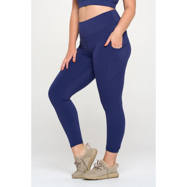 30" Navy Buttery Classic Legging w/ Side Pockets