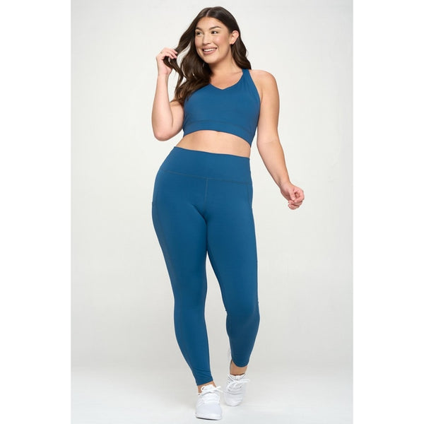 30" Teal Buttery Classic Legging w/ Side Pockets