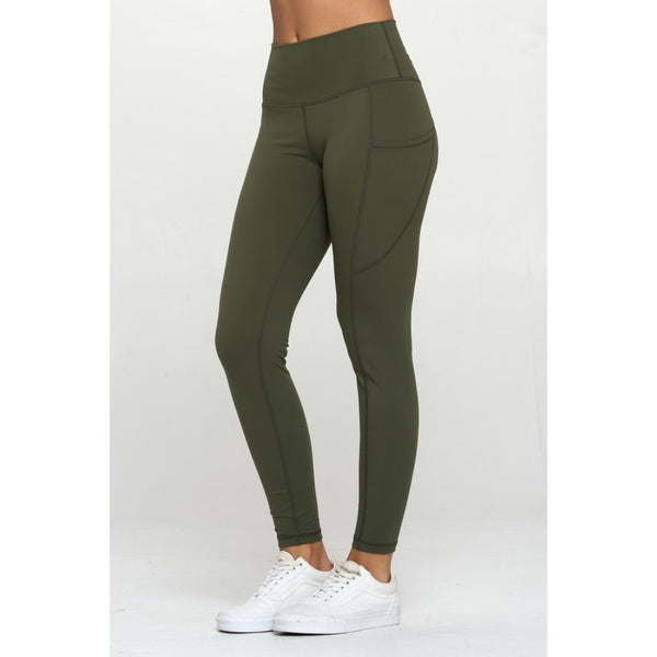 30" Army Green Buttery Classic Legging w/ Side Pockets